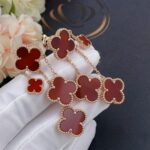 【Valeron Jewelry】CLOVER EARRINGS CARNELIAN 4 MOTIFS PINK GOLD - Image 5
