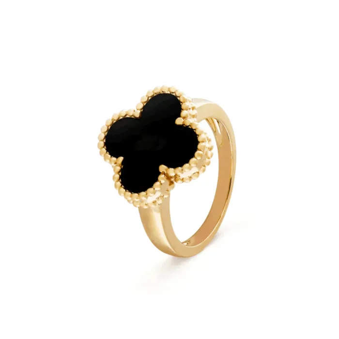 【Valeron Jewelry】CLOVER ONYX RING - Image 1