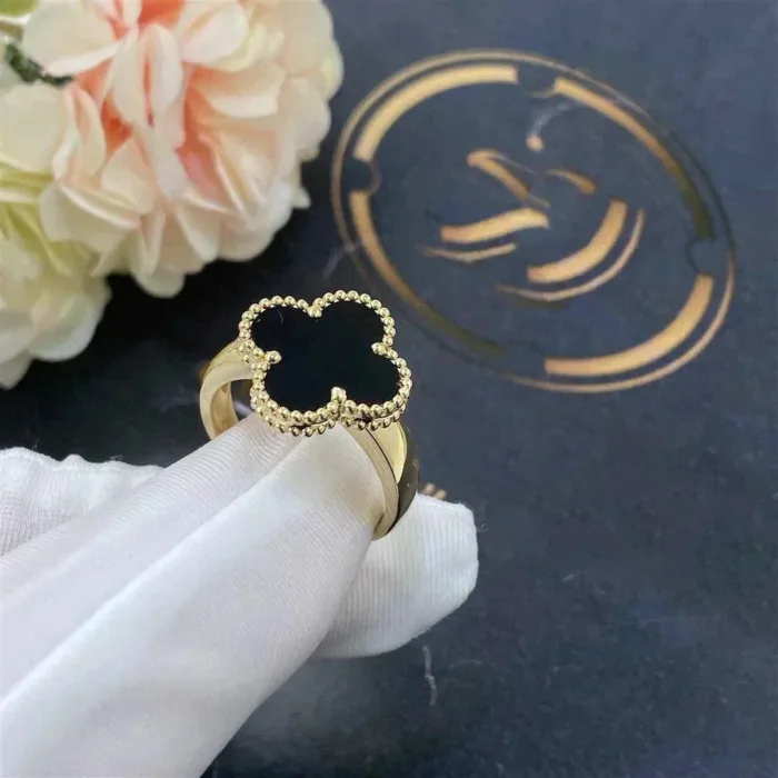 【Valeron Jewelry】CLOVER ONYX RING - Image 2