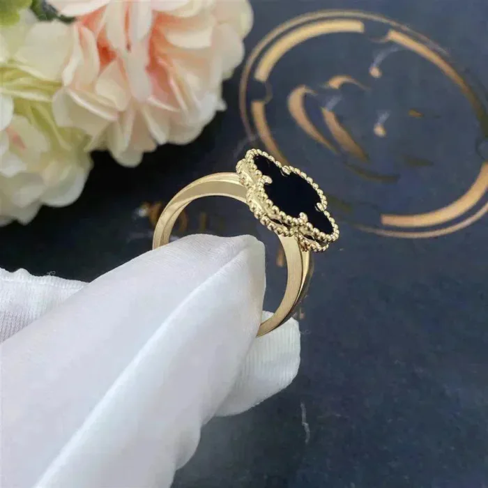【Valeron Jewelry】CLOVER ONYX RING - Image 3