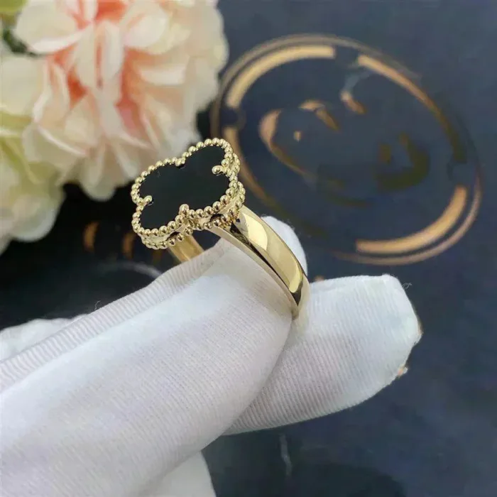 【Valeron Jewelry】CLOVER ONYX RING - Image 4