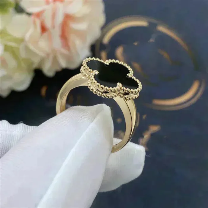 【Valeron Jewelry】CLOVER ONYX RING - Image 5