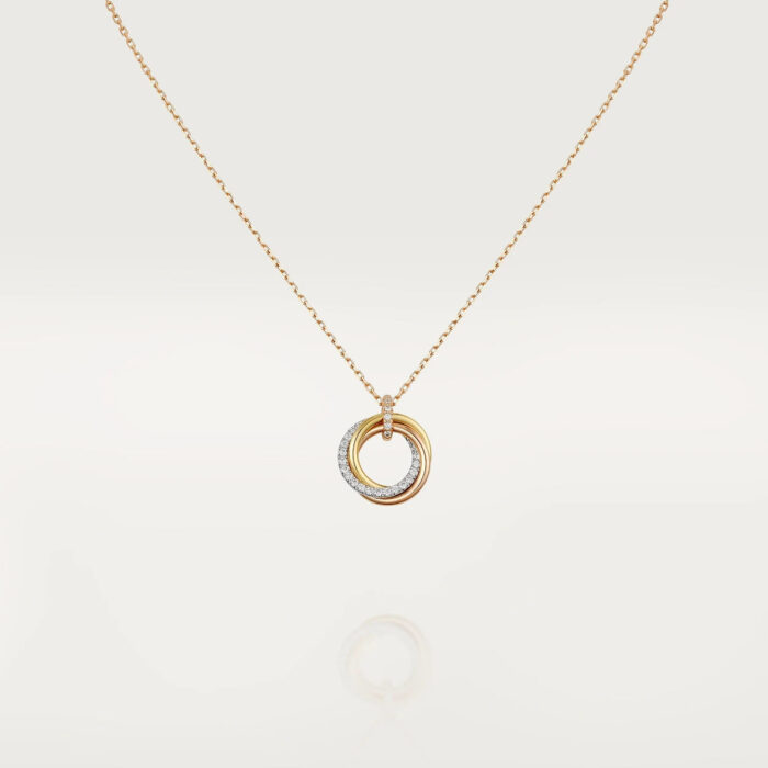 【Valerone Jewelry】TRINITY NECKLACE SILVER GOLD PINK GOLD DIAMONDS - Image 2
