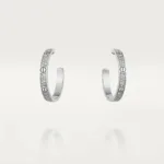 【Valeron Jewelry】LOVE DIAMOND SILVER HOOP EARRINGS