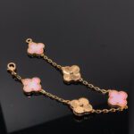 【Valleron Jewelry】CLOVER BRACELET 5 MOTIF PINK AND PINK GOLD - Image 2
