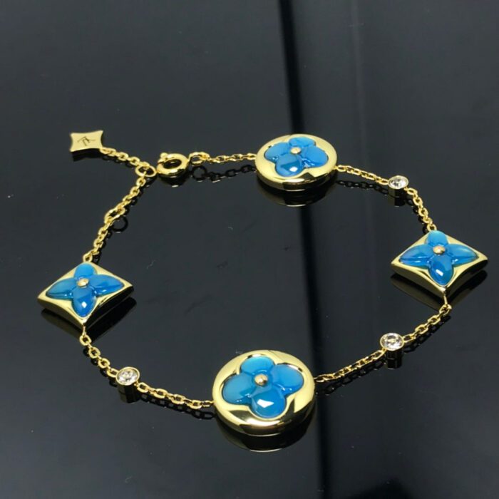 【Valeron Jewelry】STAR AND SUN 4 MOTIF BLUE BRACELET - Image 1
