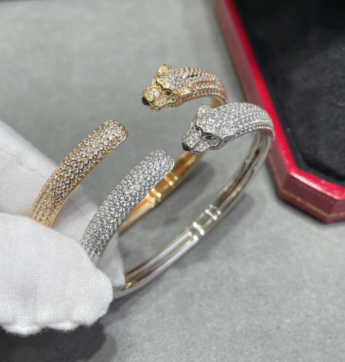 【Valleron Jewelry】PANTHERE FULL DIAMOND OPEN BRACELET - Image 3