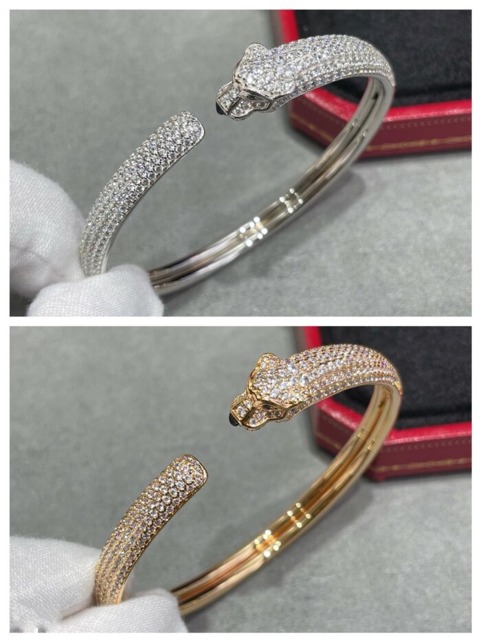 【Valleron Jewelry】PANTHERE FULL DIAMOND OPEN BRACELET - Image 5