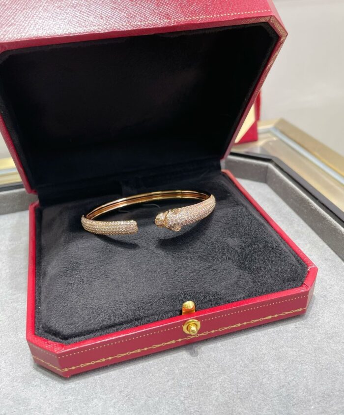 【Valleron Jewelry】PANTHERE FULL DIAMOND OPEN BRACELET - Image 6