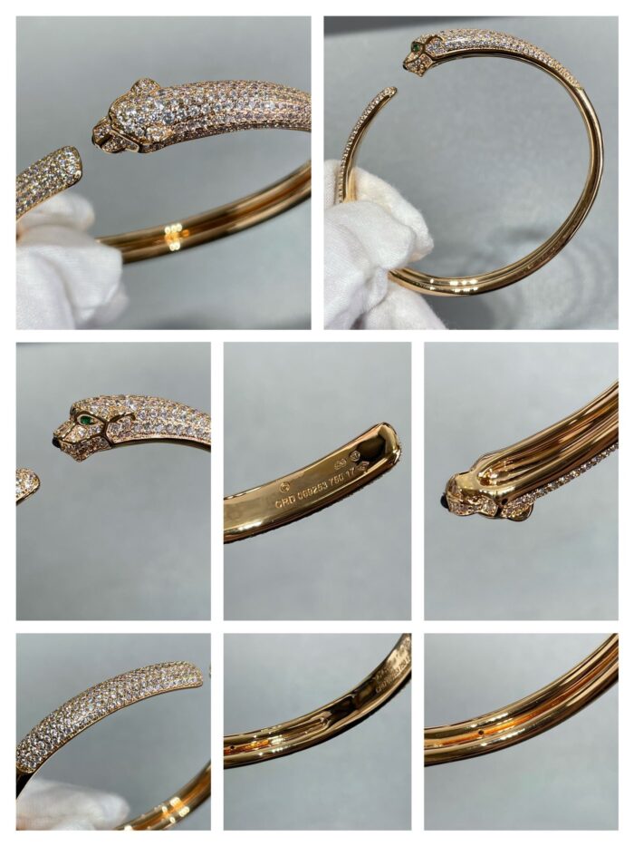 【Valleron Jewelry】PANTHERE FULL DIAMOND OPEN BRACELET - Image 8