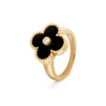 【Valeron Jewelry】CLOVER ONYX RING GOLD DIAMOND - Image 2